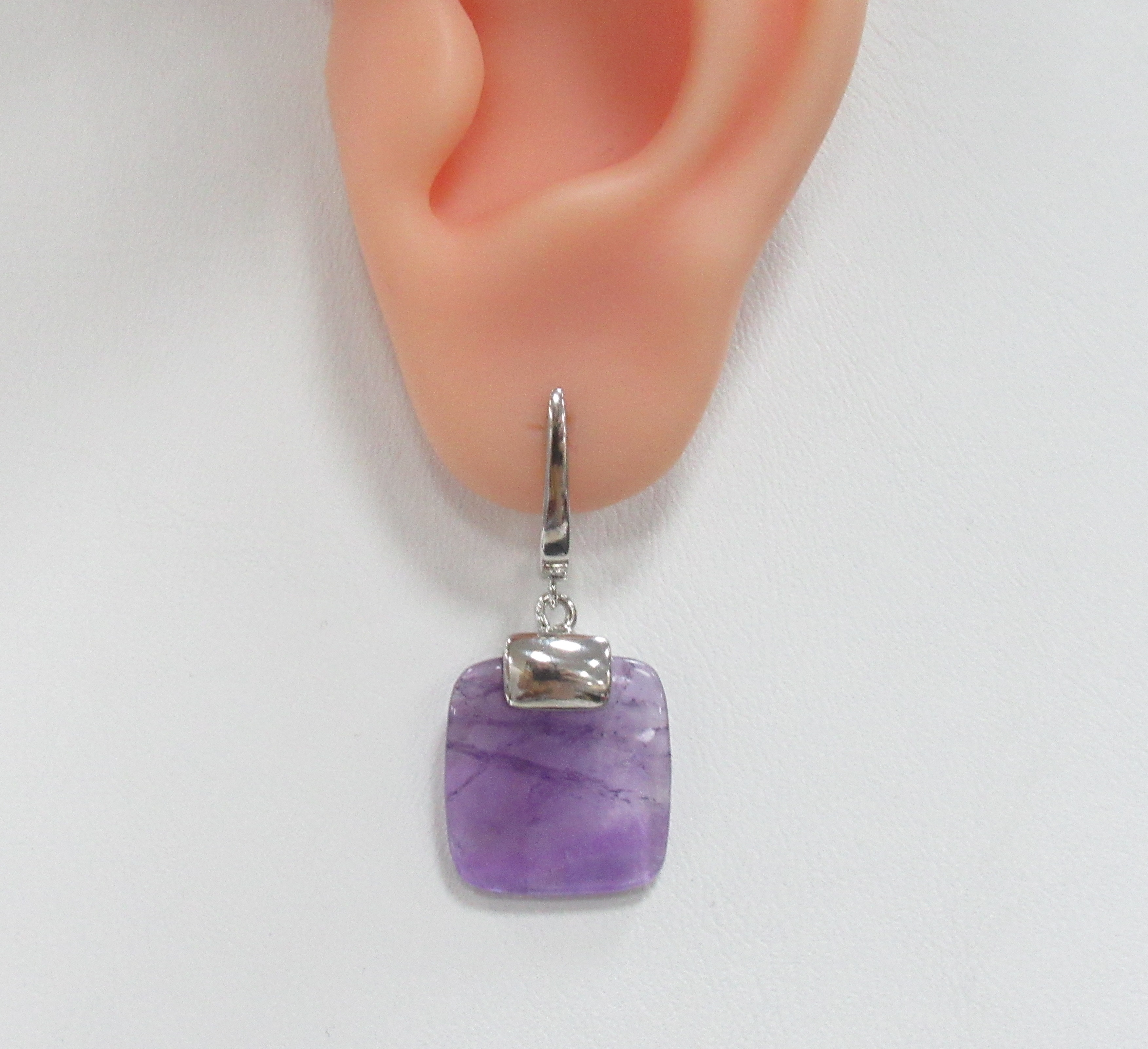 Серебряные серьги с аметистами